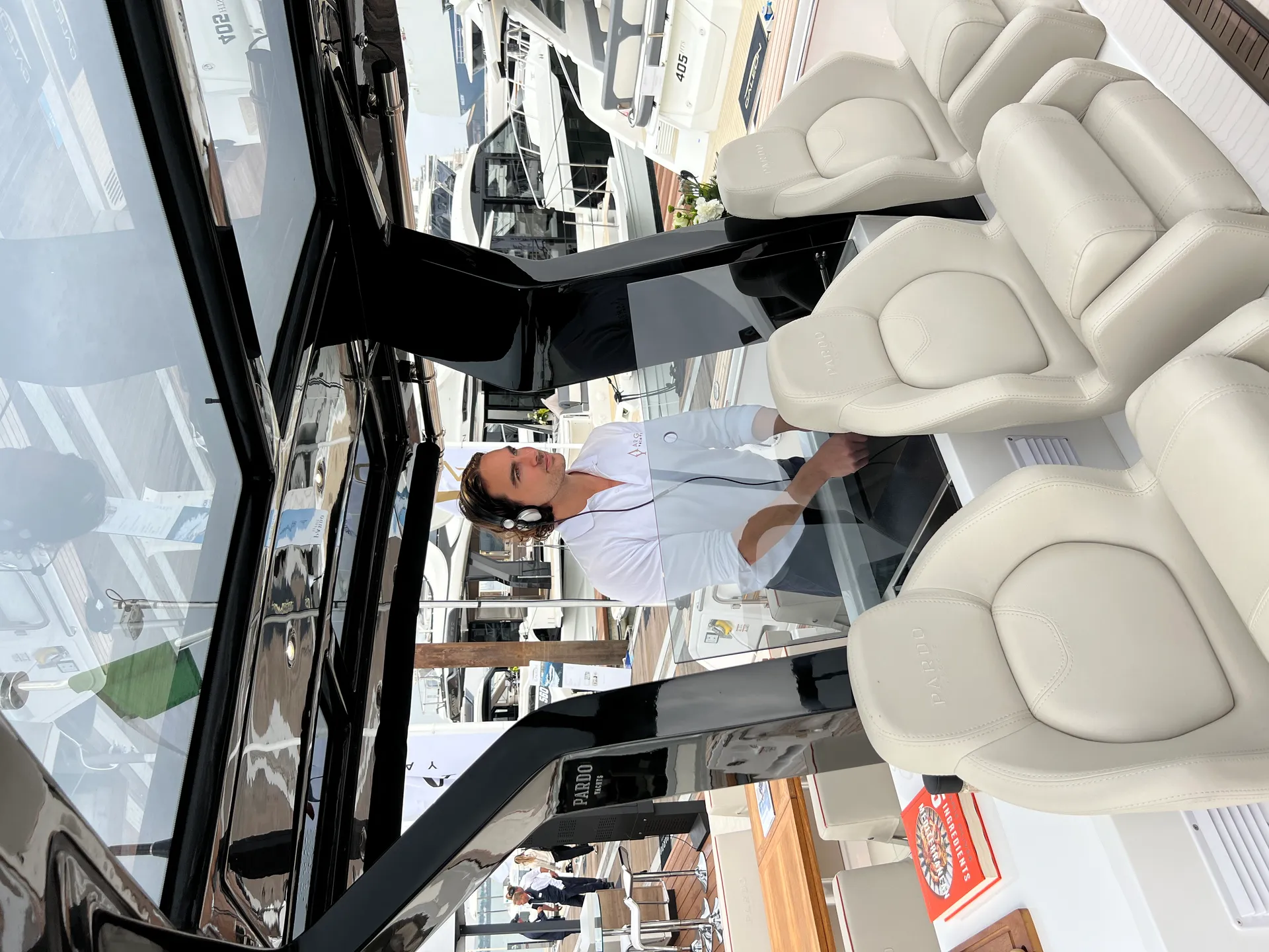 Henry Munton DJing on yacht